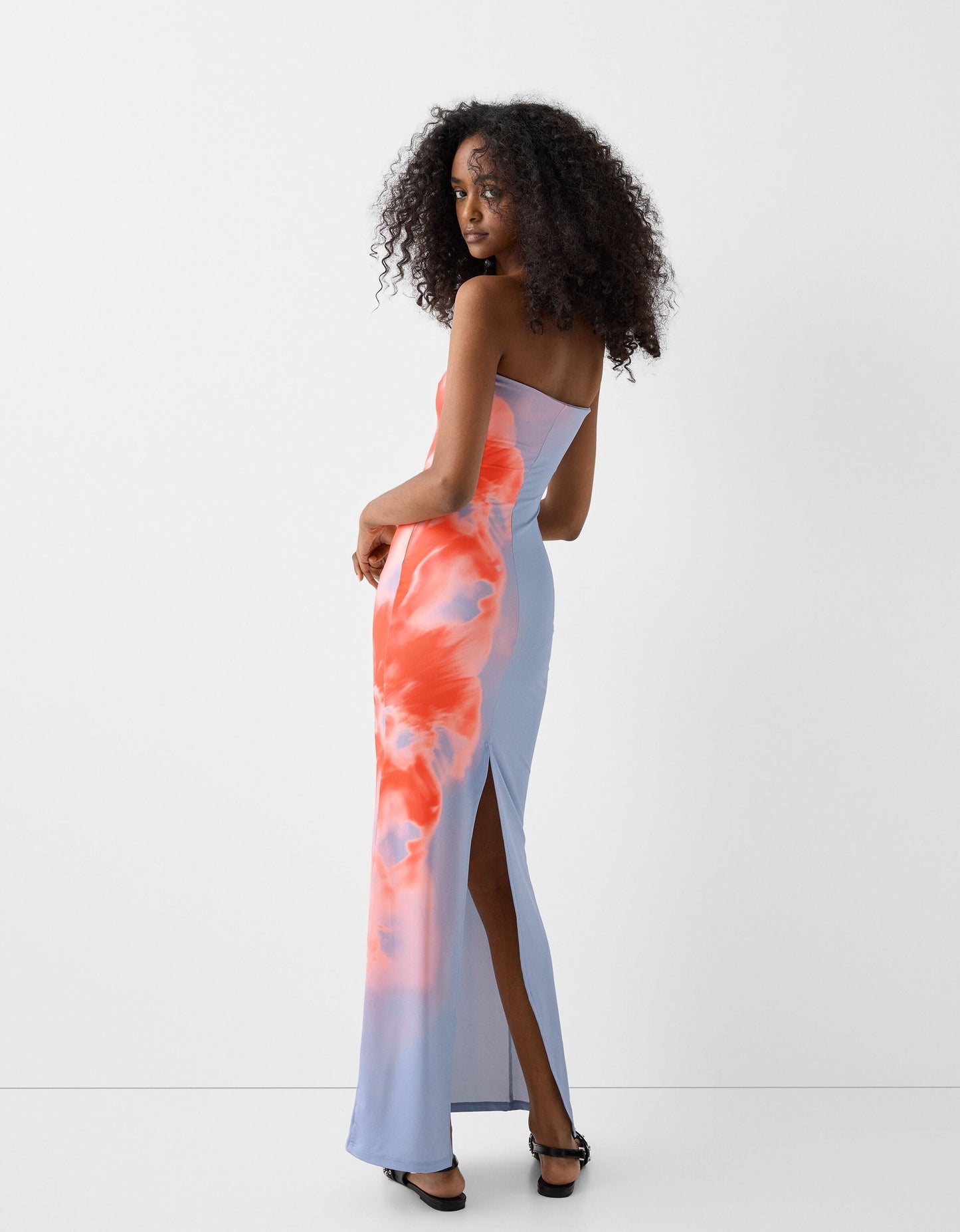 Lotus - Çiçekli Bandeau Elbise
