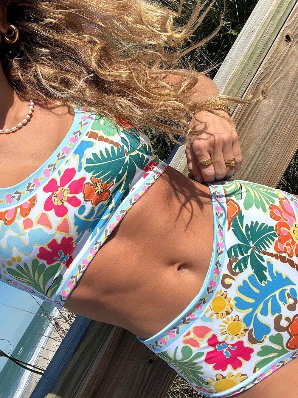 Emmie - Destekli Çiçekli Esnek Bikini