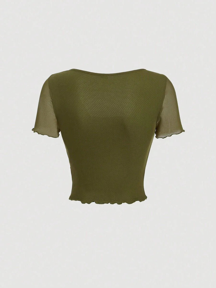 Bağcık Detaylı Romantik Crop Niebbla