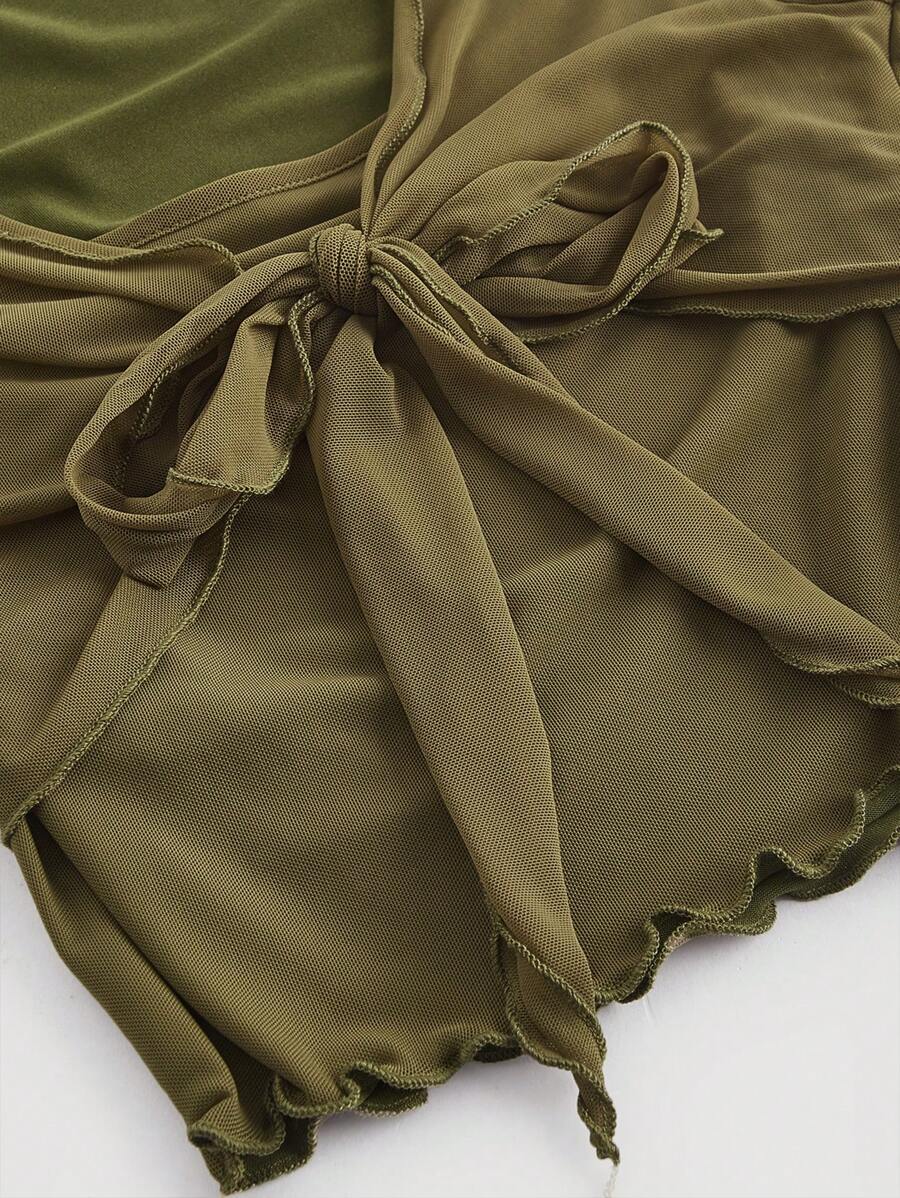 Bağcık Detaylı Romantik Crop Niebbla