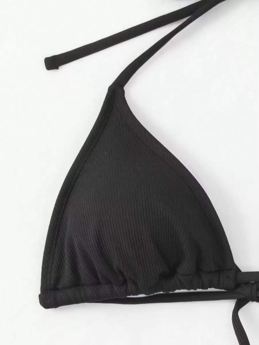 Çiçek Desenli Halter Bağcıklı Bikini Takımı Niebbla