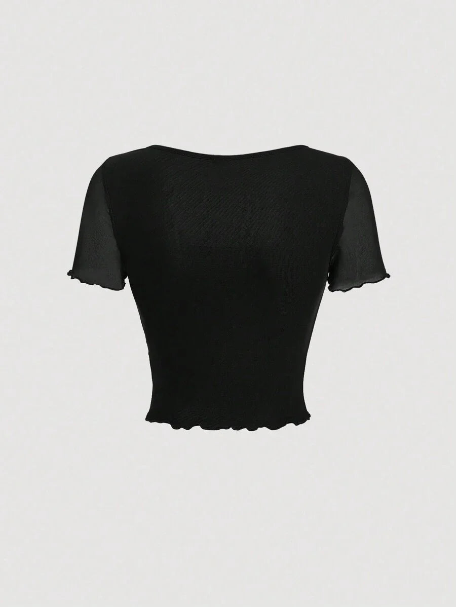 Bağcık Detaylı Romantik Crop Niebbla