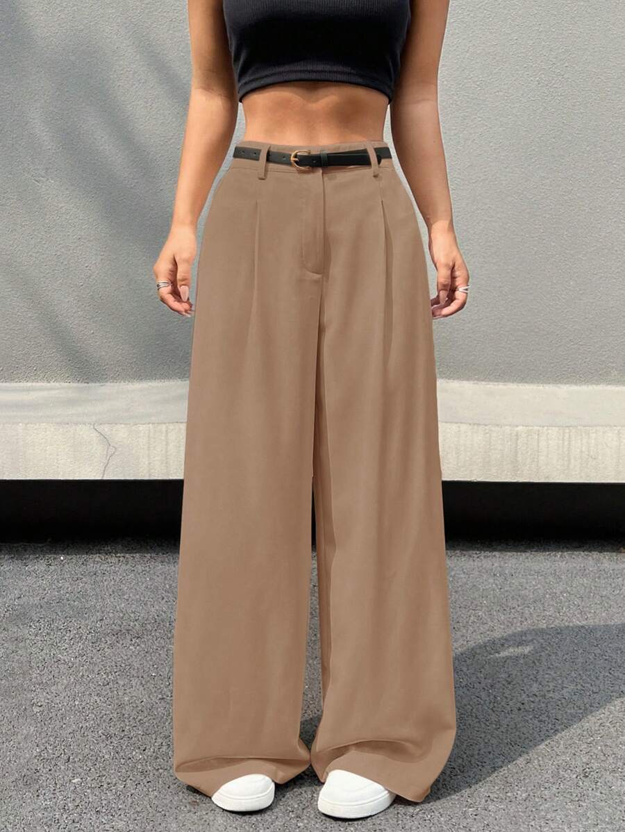 Kemerli Geniş Paça Günlük Pantolon Niebbla
