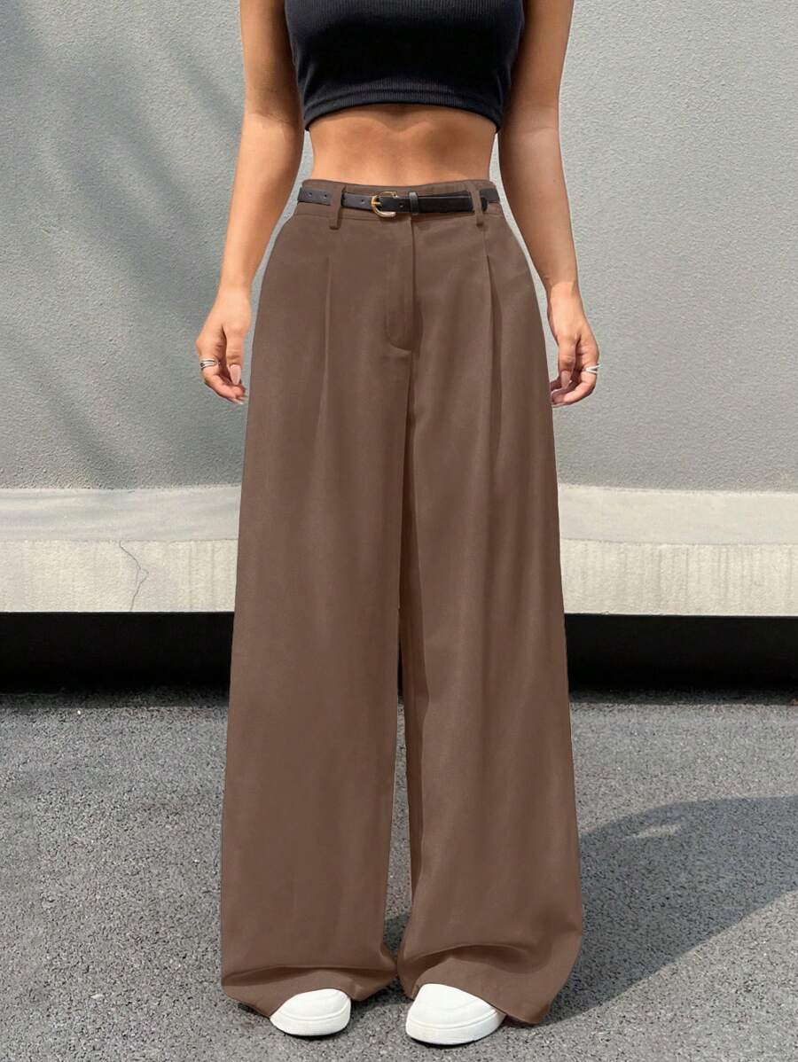 Kemerli Geniş Paça Günlük Pantolon Niebbla