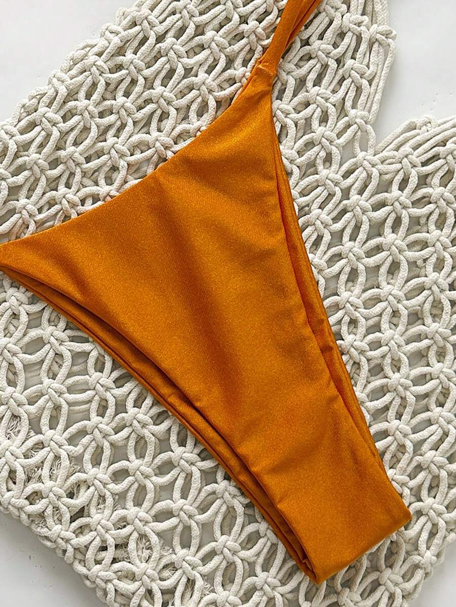 Pembe Straplez Bağcıklı Metal Detaylı Bikini Takımı Niebbla