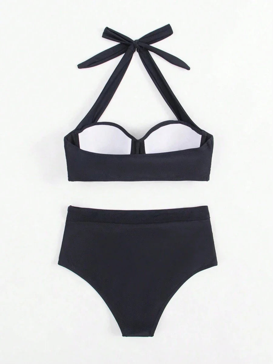 Sarmal Detaylı Sade Bikini Takımı Niebbla