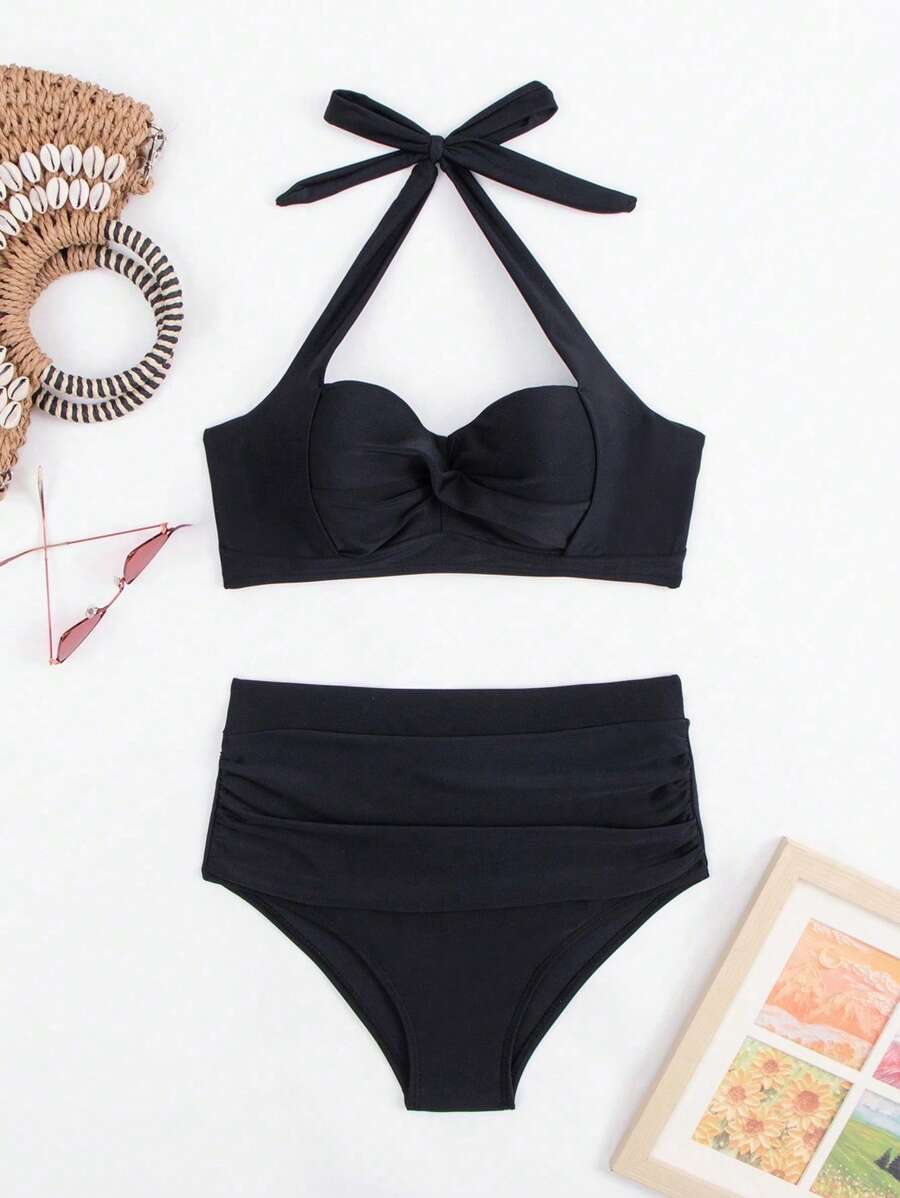 Sarmal Detaylı Sade Bikini Takımı Niebbla