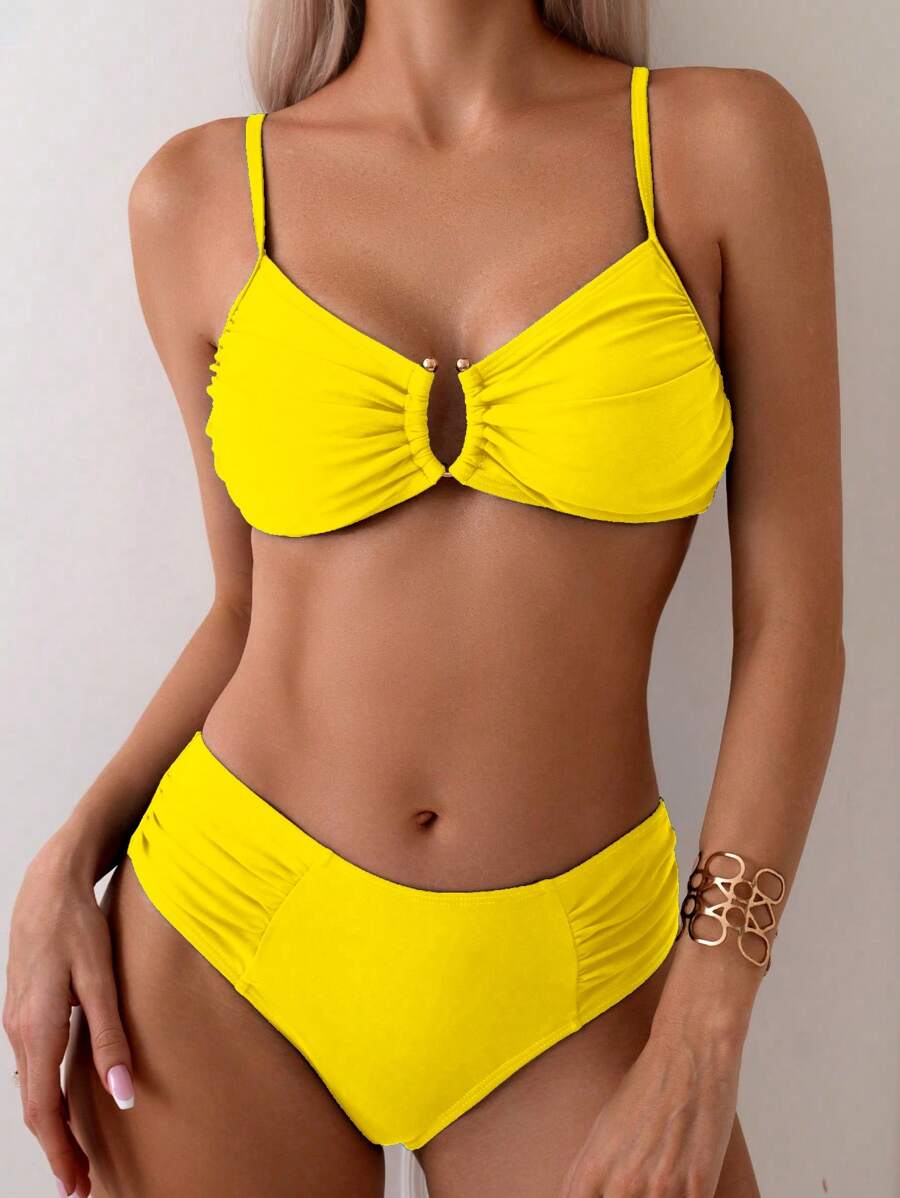 Halka Dantelli Sade Bikini Takımı Niebbla
