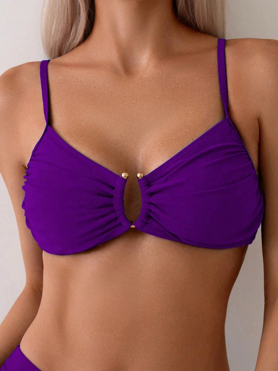 Halka Dantelli Sade Bikini Takımı Niebbla