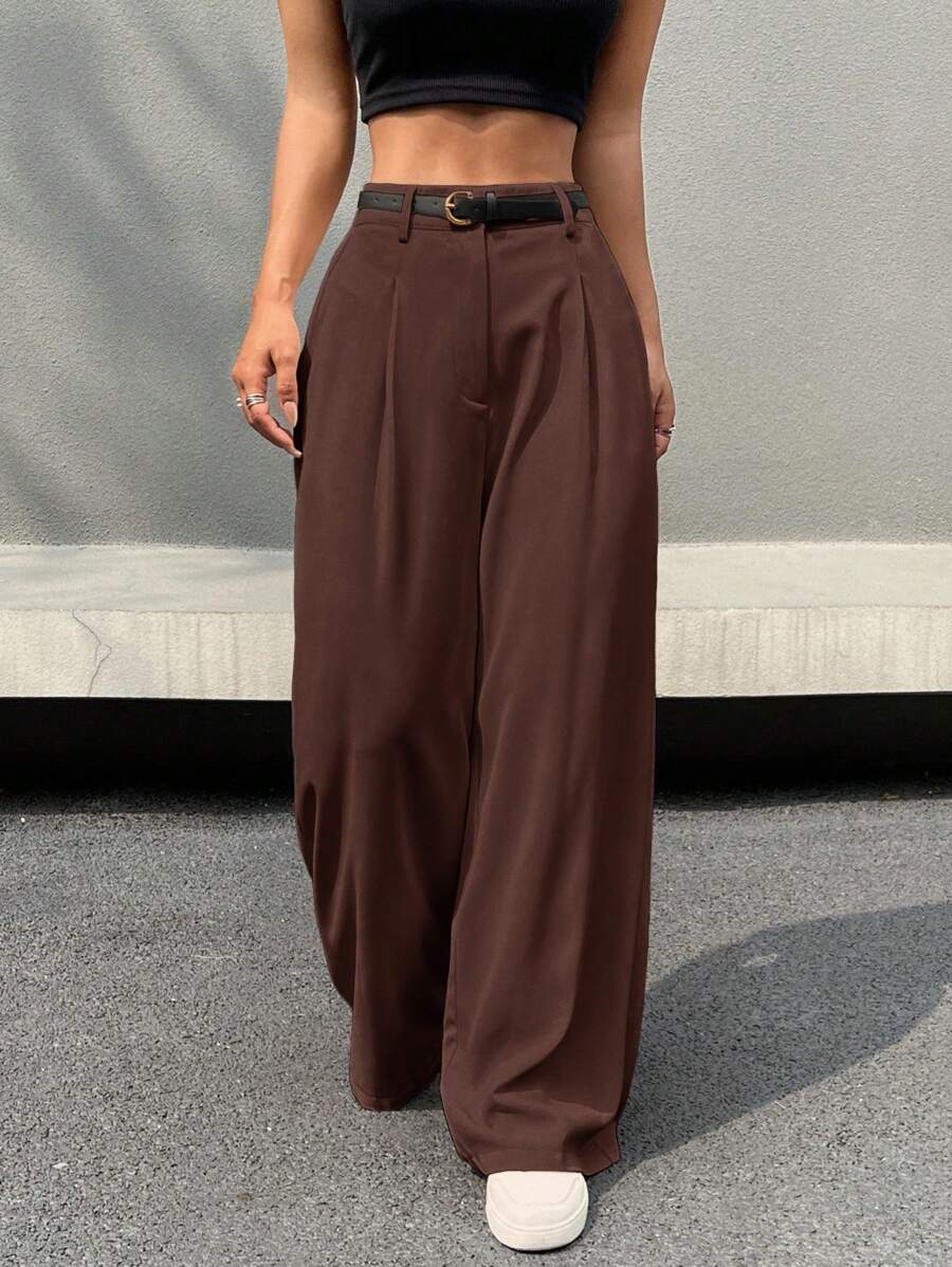 Kemerli Geniş Paça Günlük Pantolon Niebbla