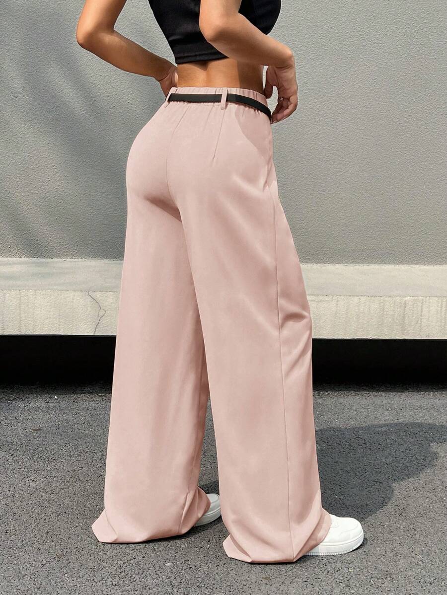 Kemerli Geniş Paça Günlük Pantolon Niebbla