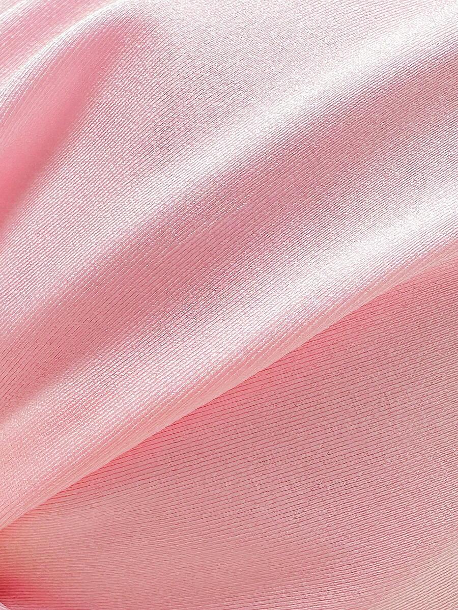Pembe Straplez Bağcıklı Metal Detaylı Bikini Takımı Niebbla