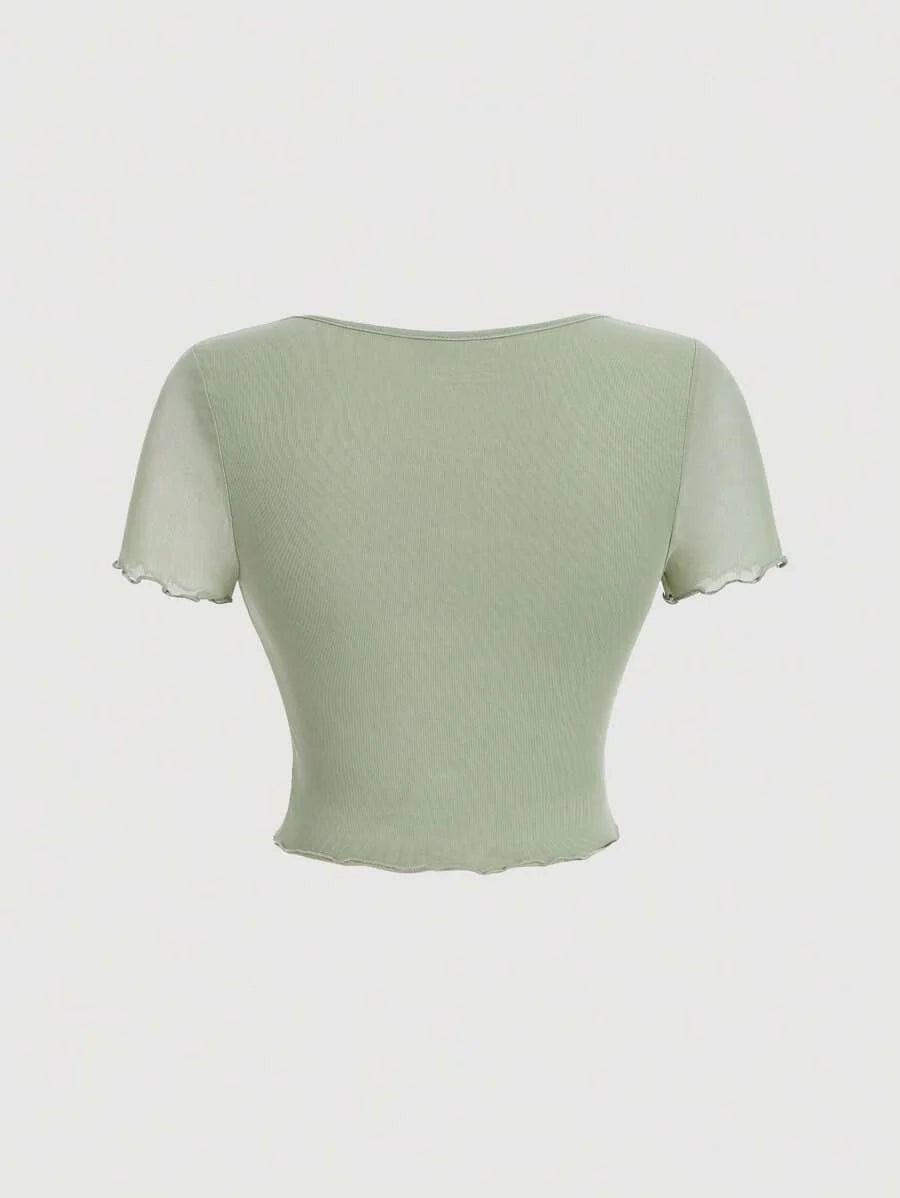 Bağcık Detaylı Romantik Crop Niebbla