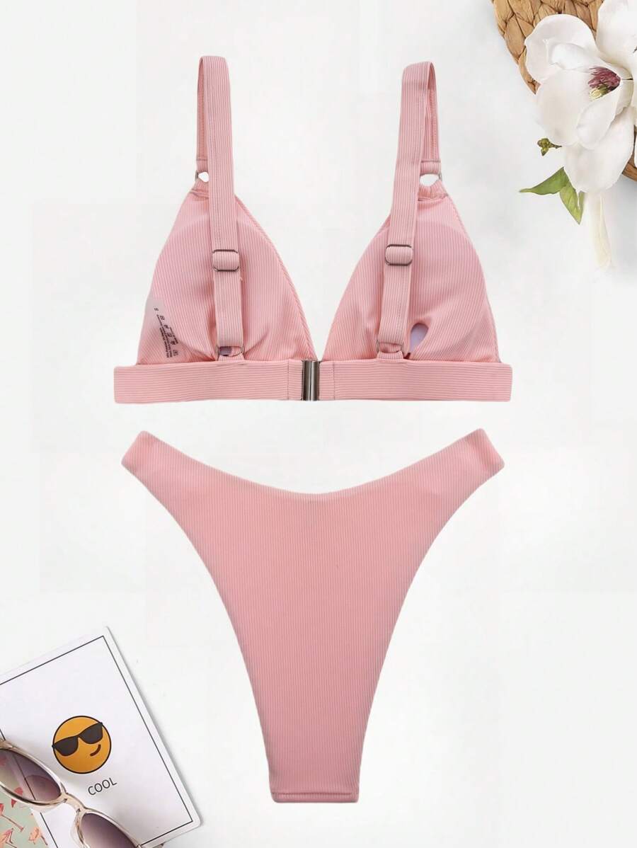 Halka Detaylı Sade Gündelik Bikini Takımı Niebbla