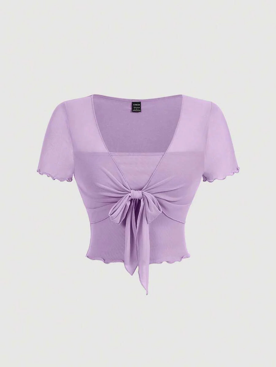 Bağcık Detaylı Romantik Crop Niebbla