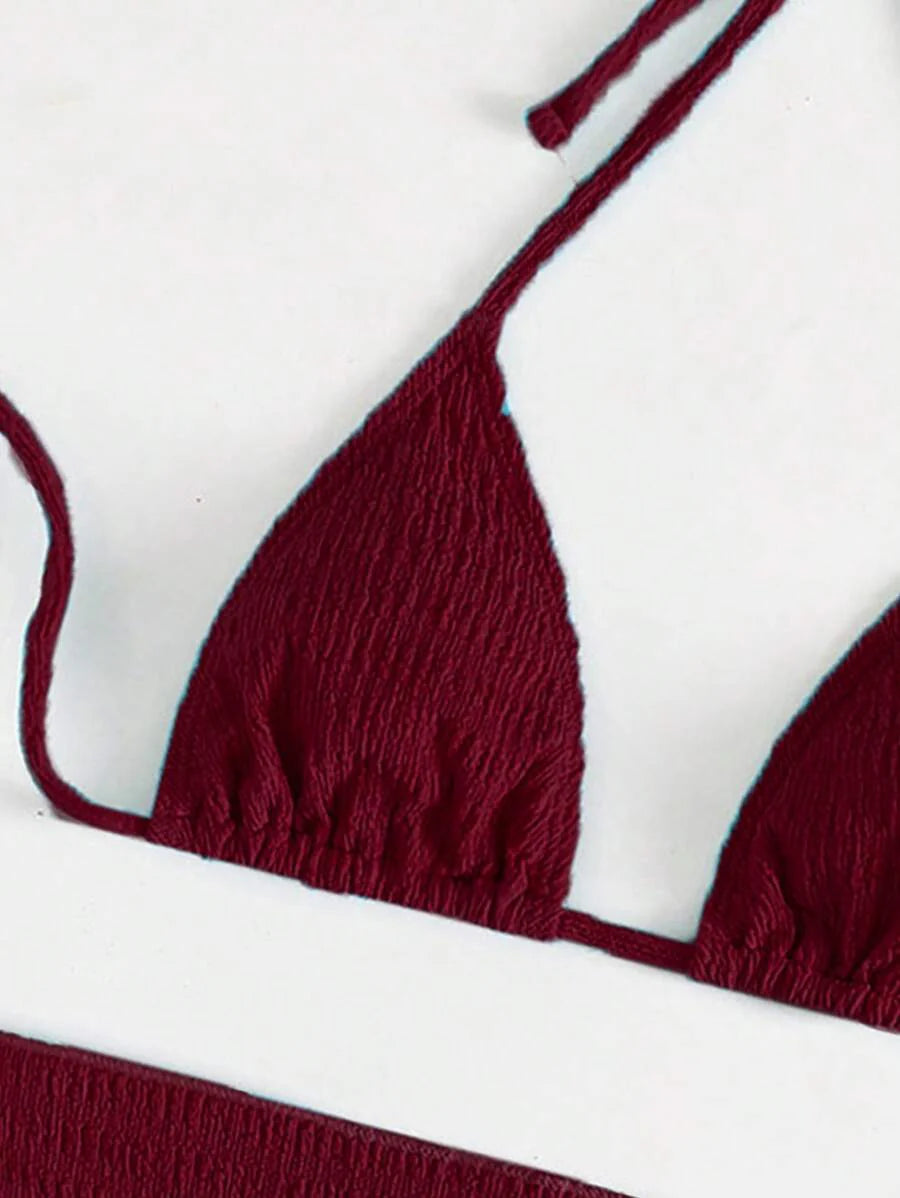3 Parça Bikini Ve Düğümlü Mini Etek Takımı Niebbla