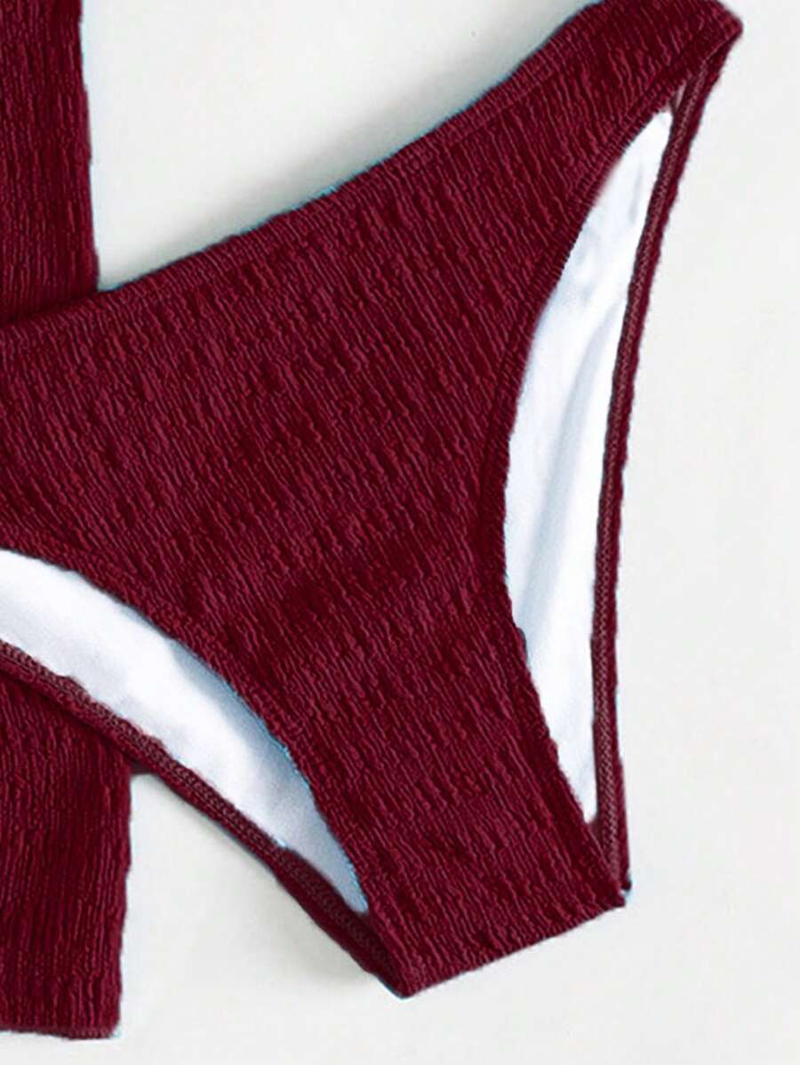 3 Parça Bikini Ve Düğümlü Mini Etek Takımı Niebbla