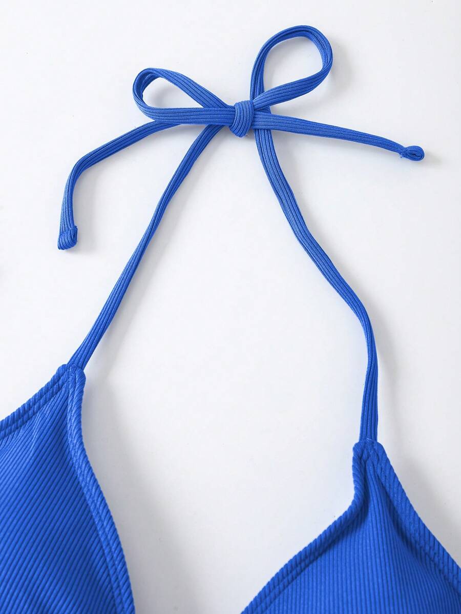 Çiçek Desenli Halter Bağcıklı Bikini Takımı Niebbla