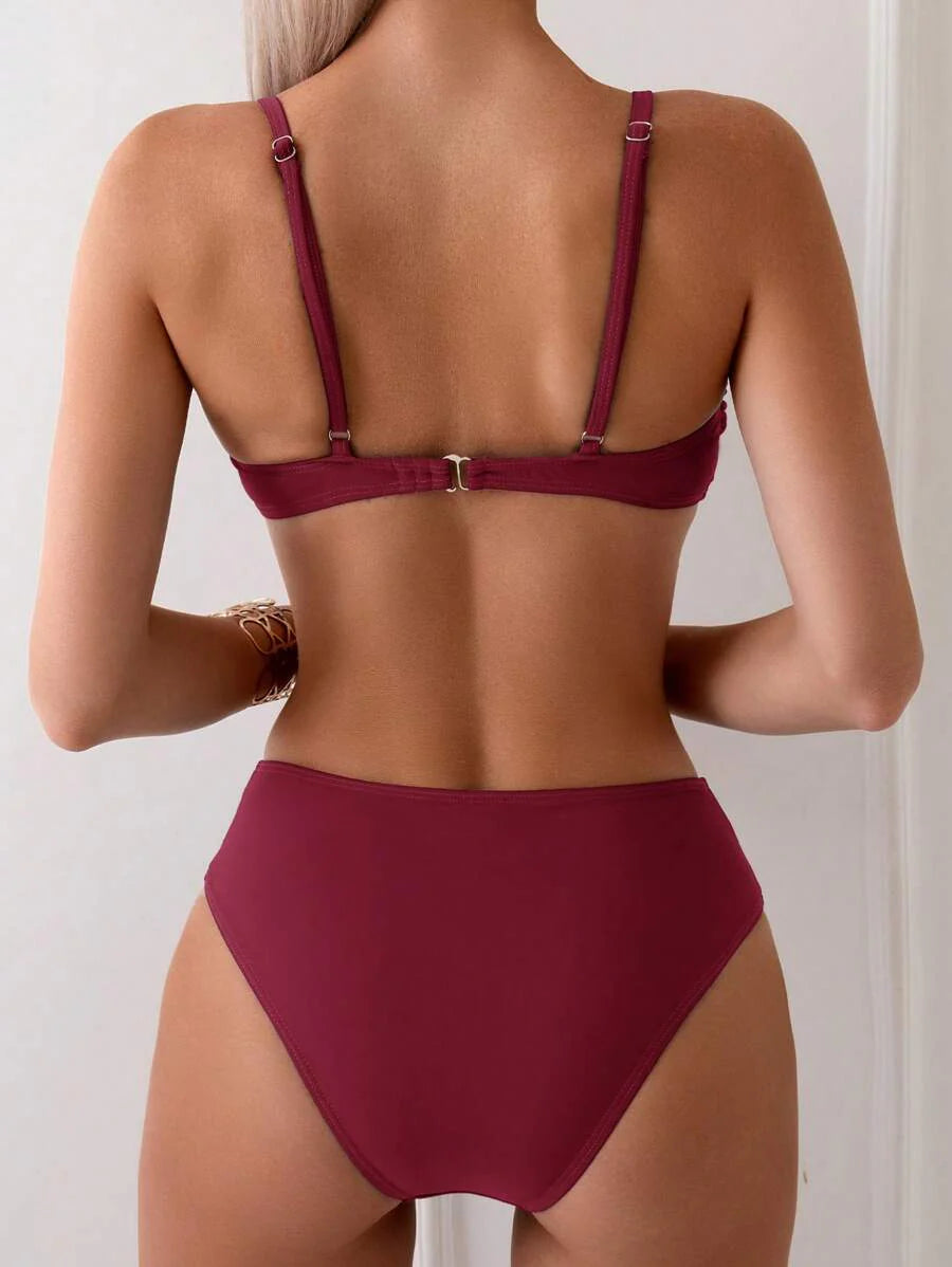Halka Dantelli Sade Bikini Takımı Niebbla
