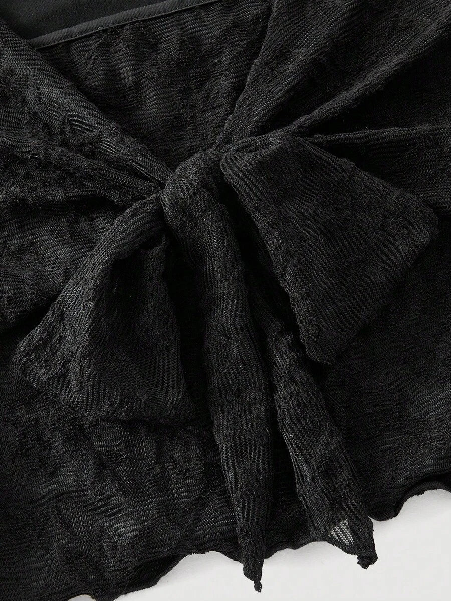 Bağcık Detaylı Romantik Crop Niebbla