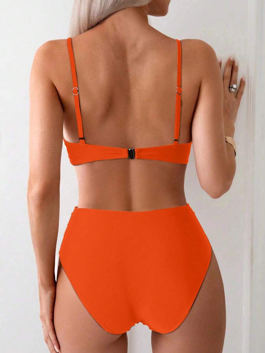 Askılı Yüksek Bel Balenli Bikini Takımı Niebbla