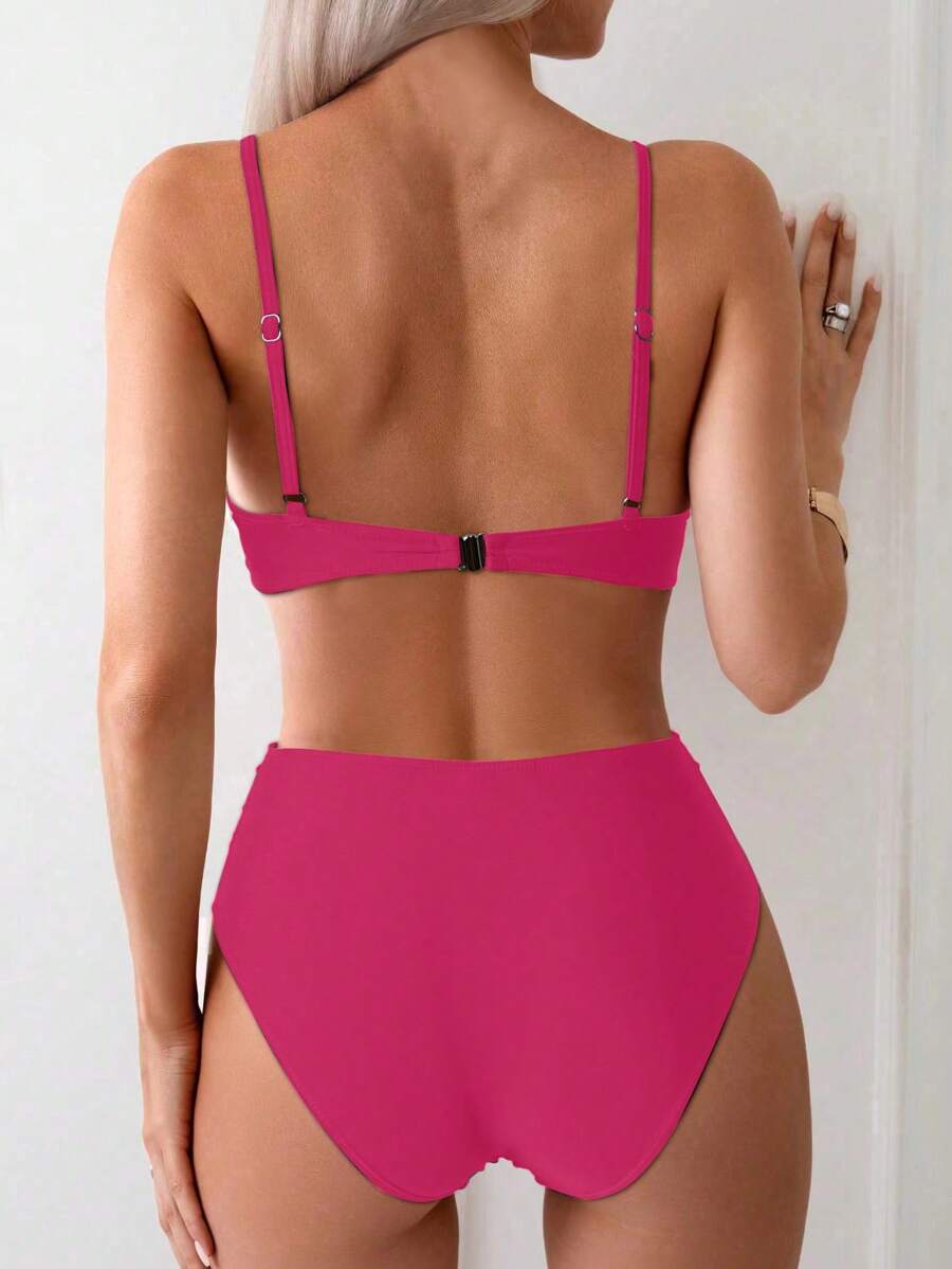 Askılı Yüksek Bel Balenli Bikini Takımı Niebbla