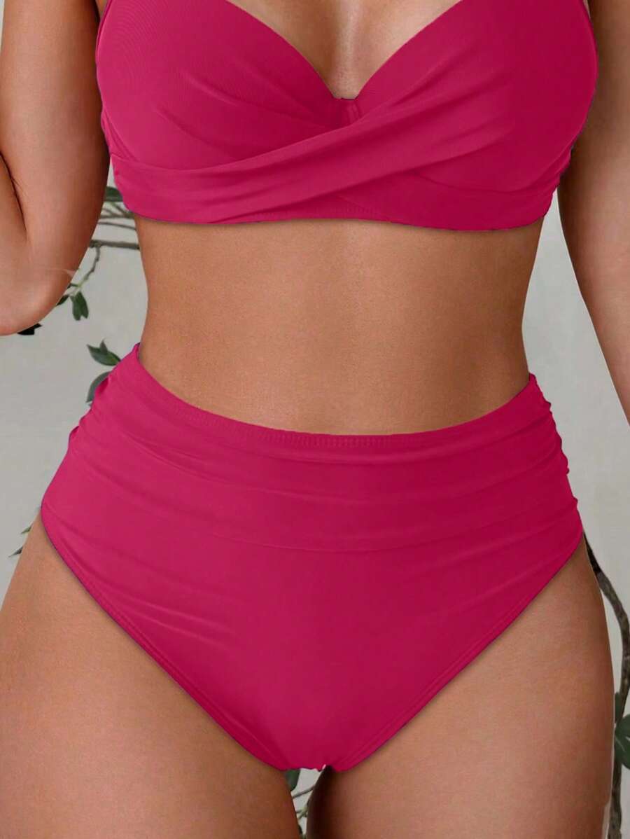 Askılı Yüksek Bel Balenli Bikini Takımı Niebbla