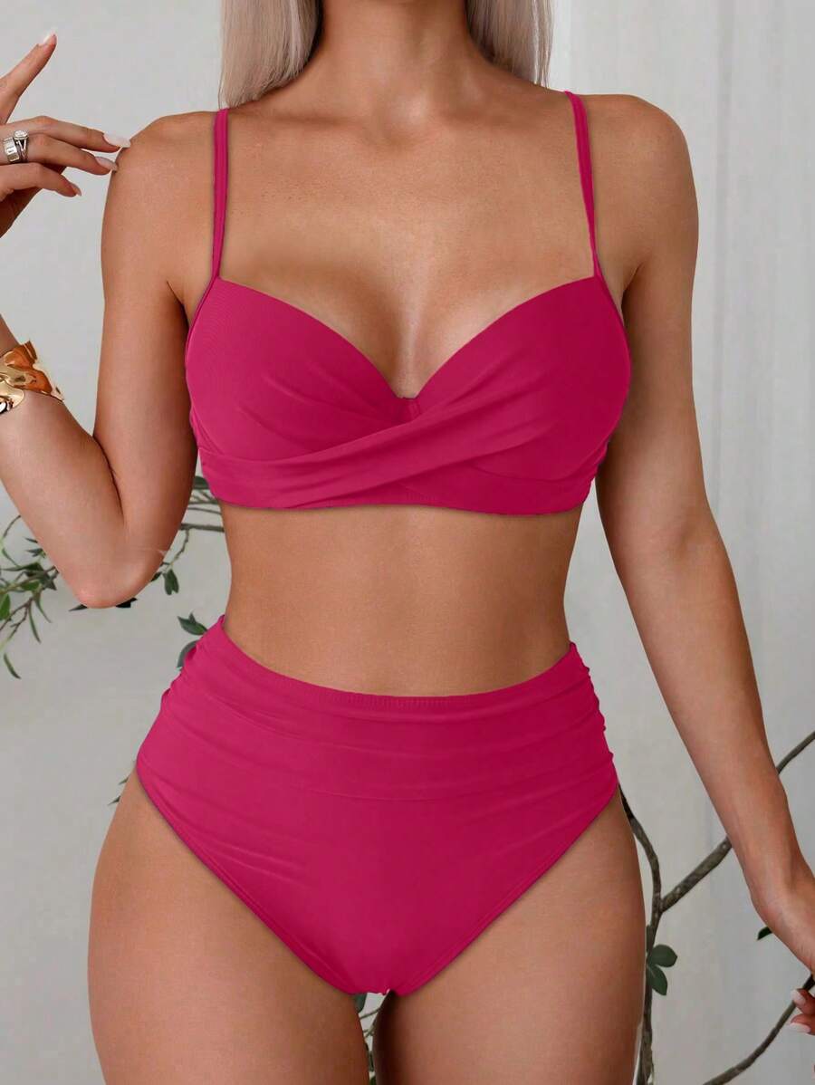 Askılı Yüksek Bel Balenli Bikini Takımı Niebbla