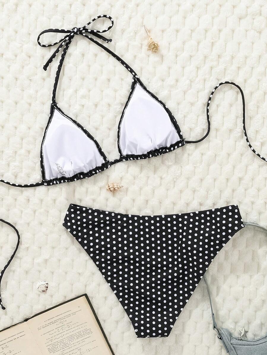 Çiçek Desenli Halter Bağcıklı Bikini Takımı Niebbla