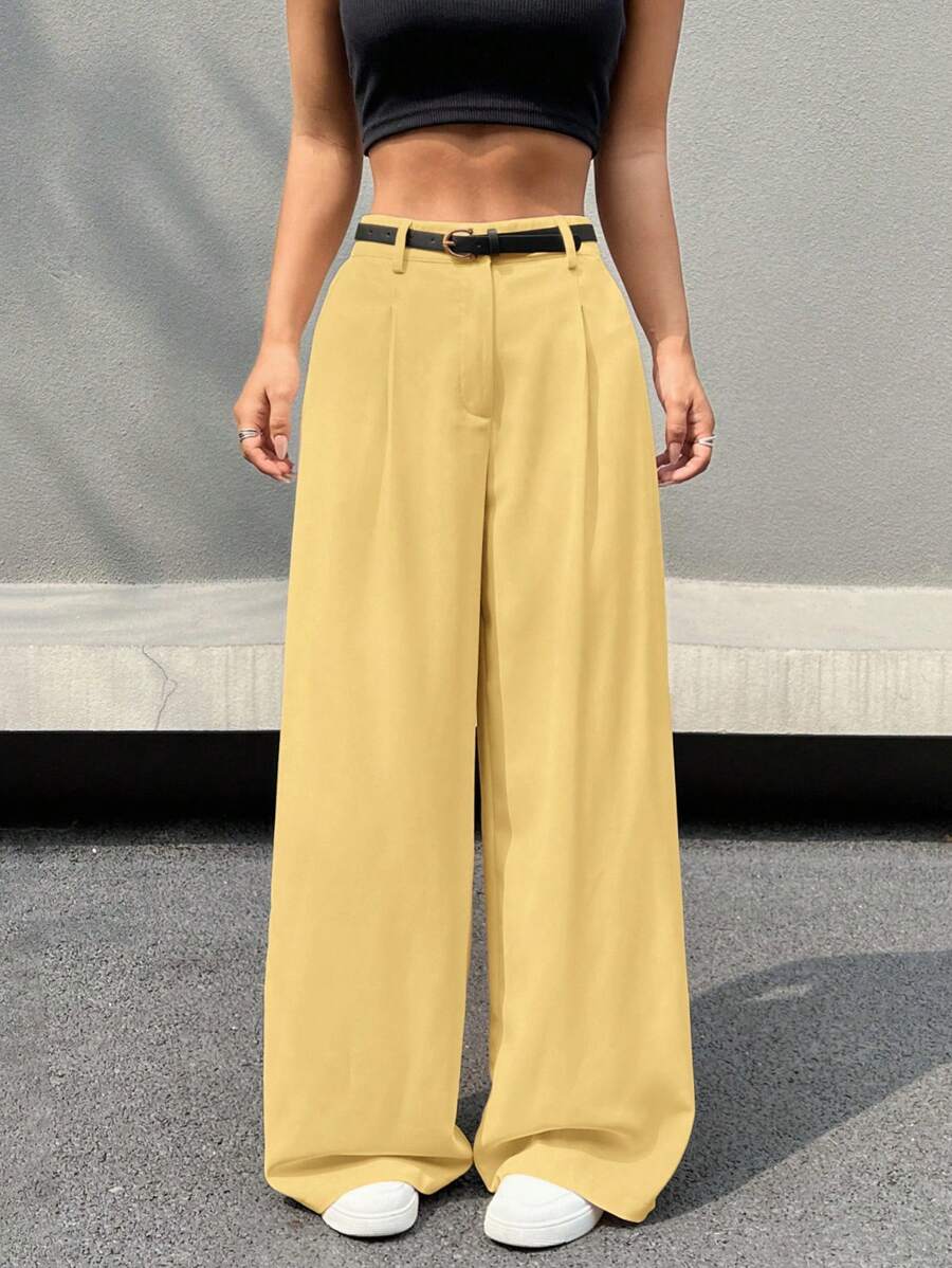 Kemerli Geniş Paça Günlük Pantolon Niebbla