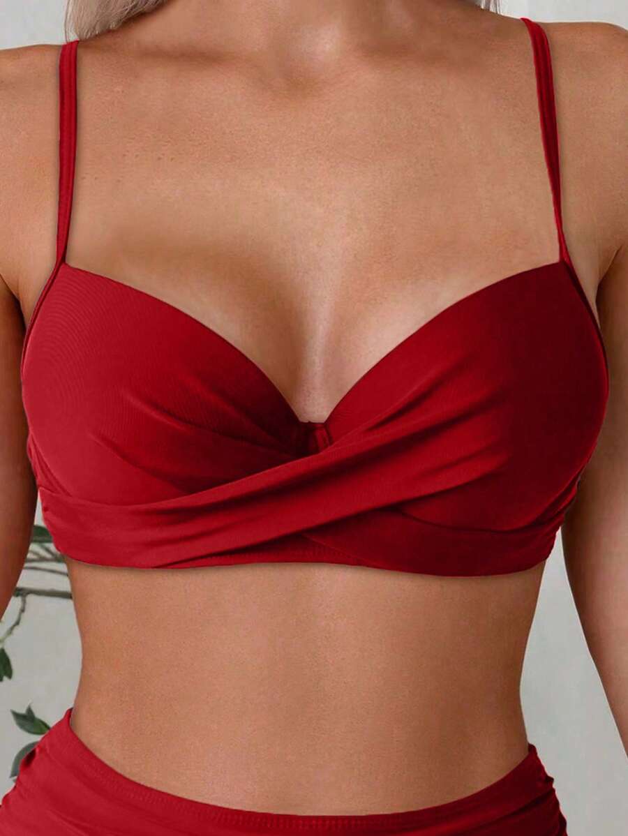 Askılı Yüksek Bel Balenli Bikini Takımı Niebbla