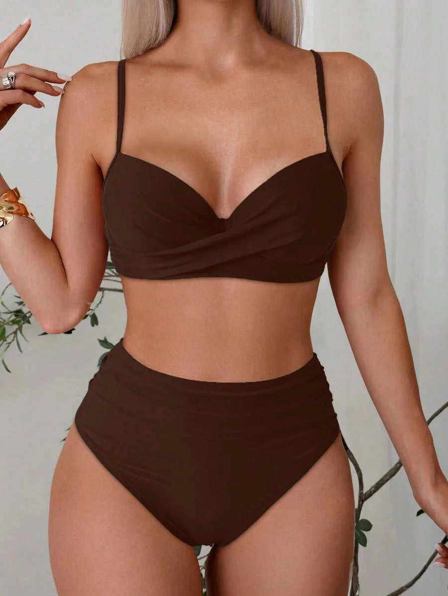 Askılı Yüksek Bel Balenli Bikini Takımı Niebbla