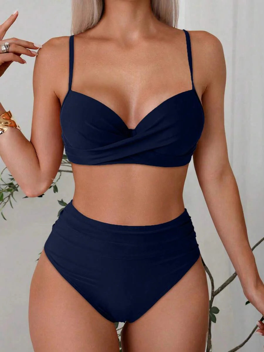 Askılı Yüksek Bel Balenli Bikini Takımı Niebbla