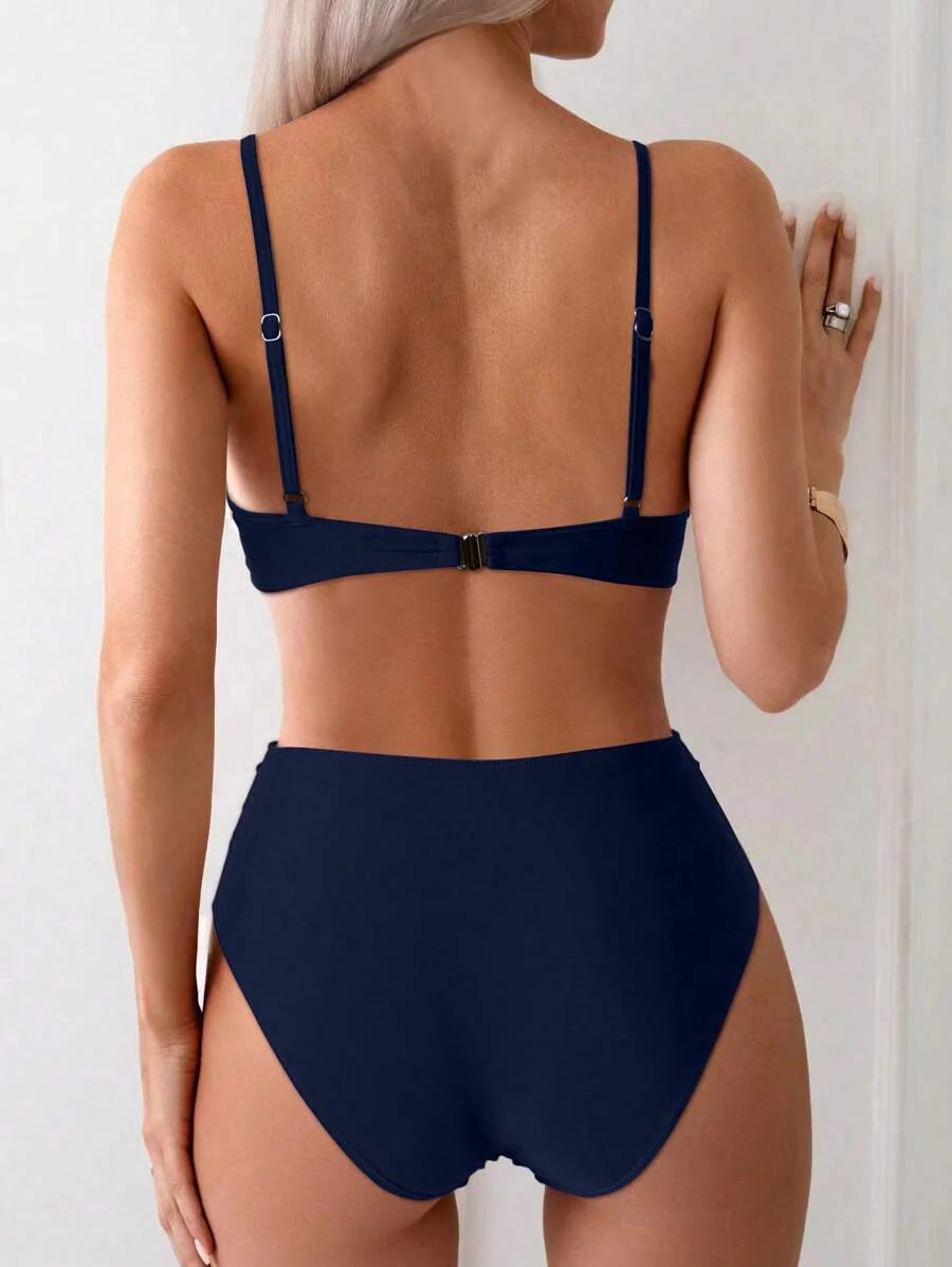 Askılı Yüksek Bel Balenli Bikini Takımı Niebbla