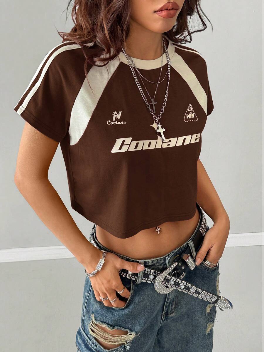 Vintage Kırpılmış Raglan Kollu Üst Niebbla