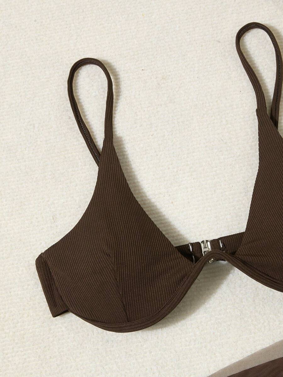 3'Lü Balenli Bikini Takımı Ve Örgü Plaj Eteği Niebbla