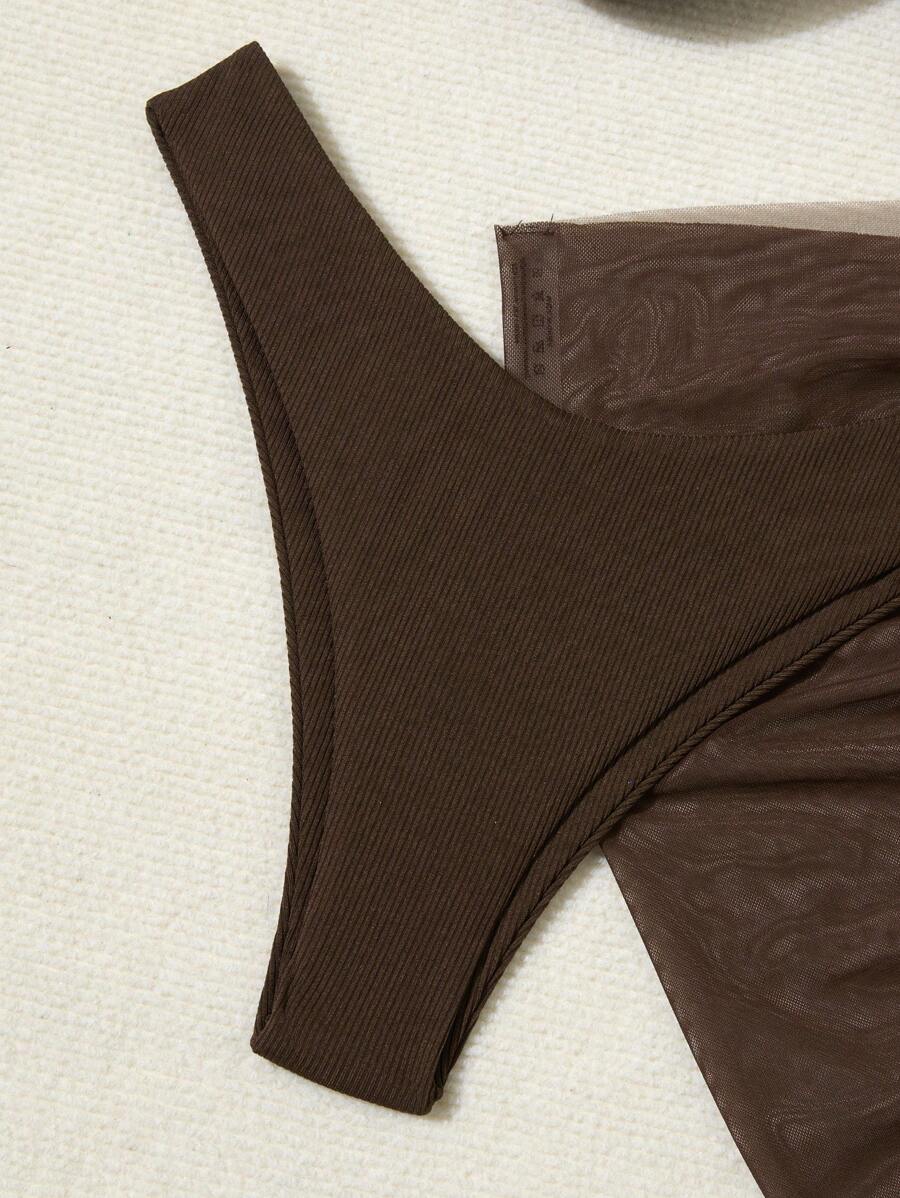 3'Lü Balenli Bikini Takımı Ve Örgü Plaj Eteği Niebbla
