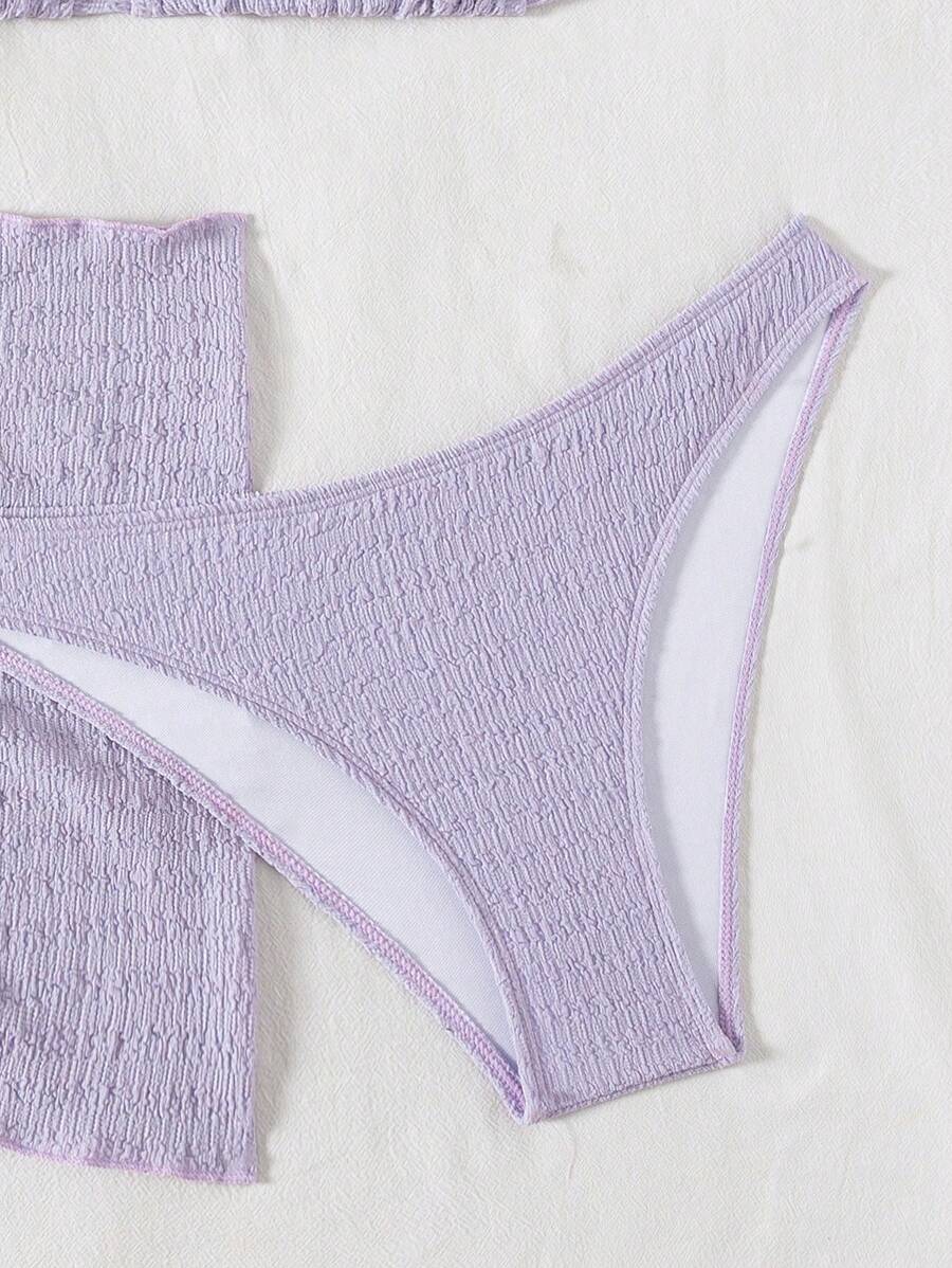3 Parça Bikini Ve Düğümlü Mini Etek Takımı Niebbla