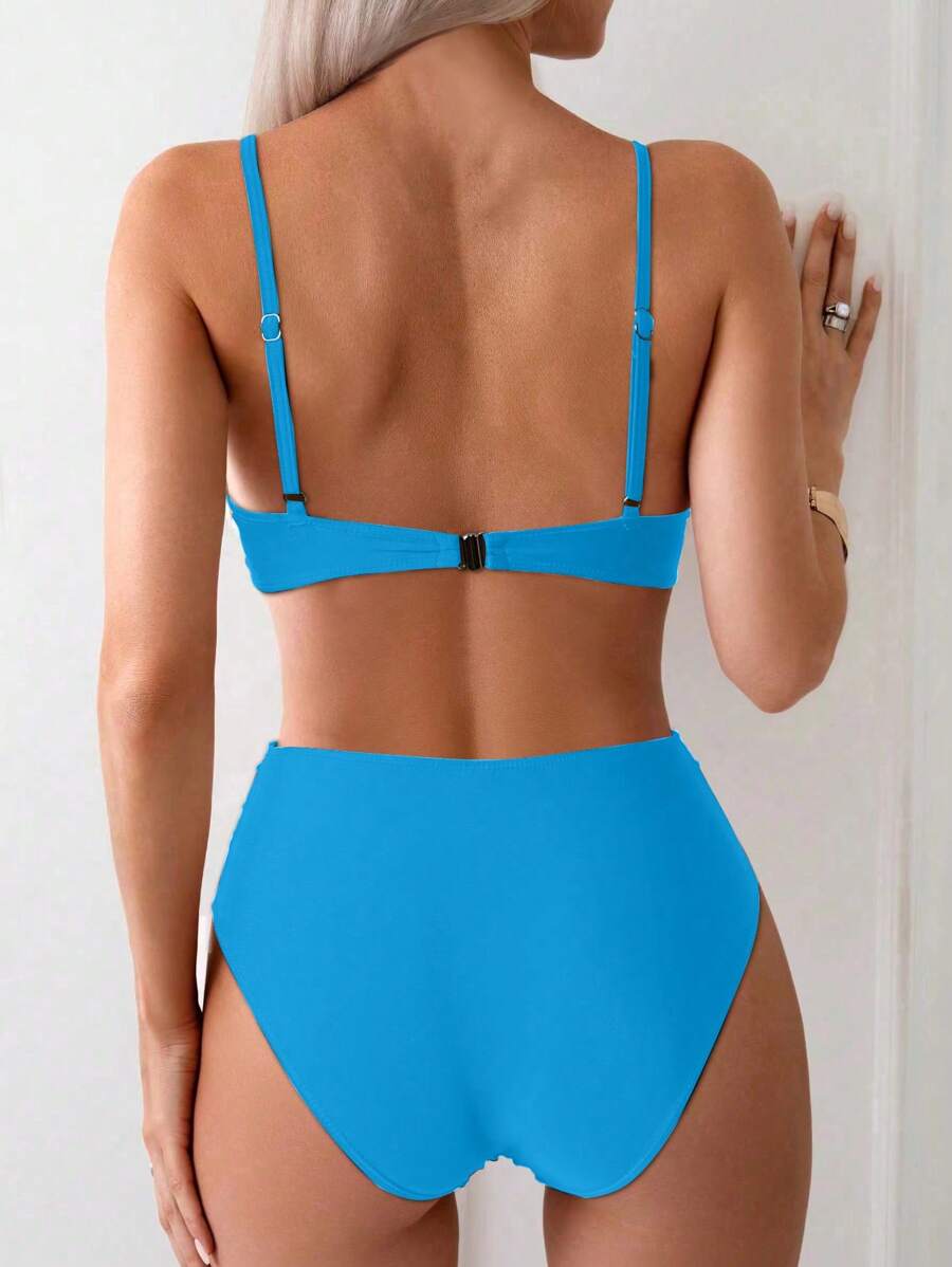 Askılı Yüksek Bel Balenli Bikini Takımı Niebbla