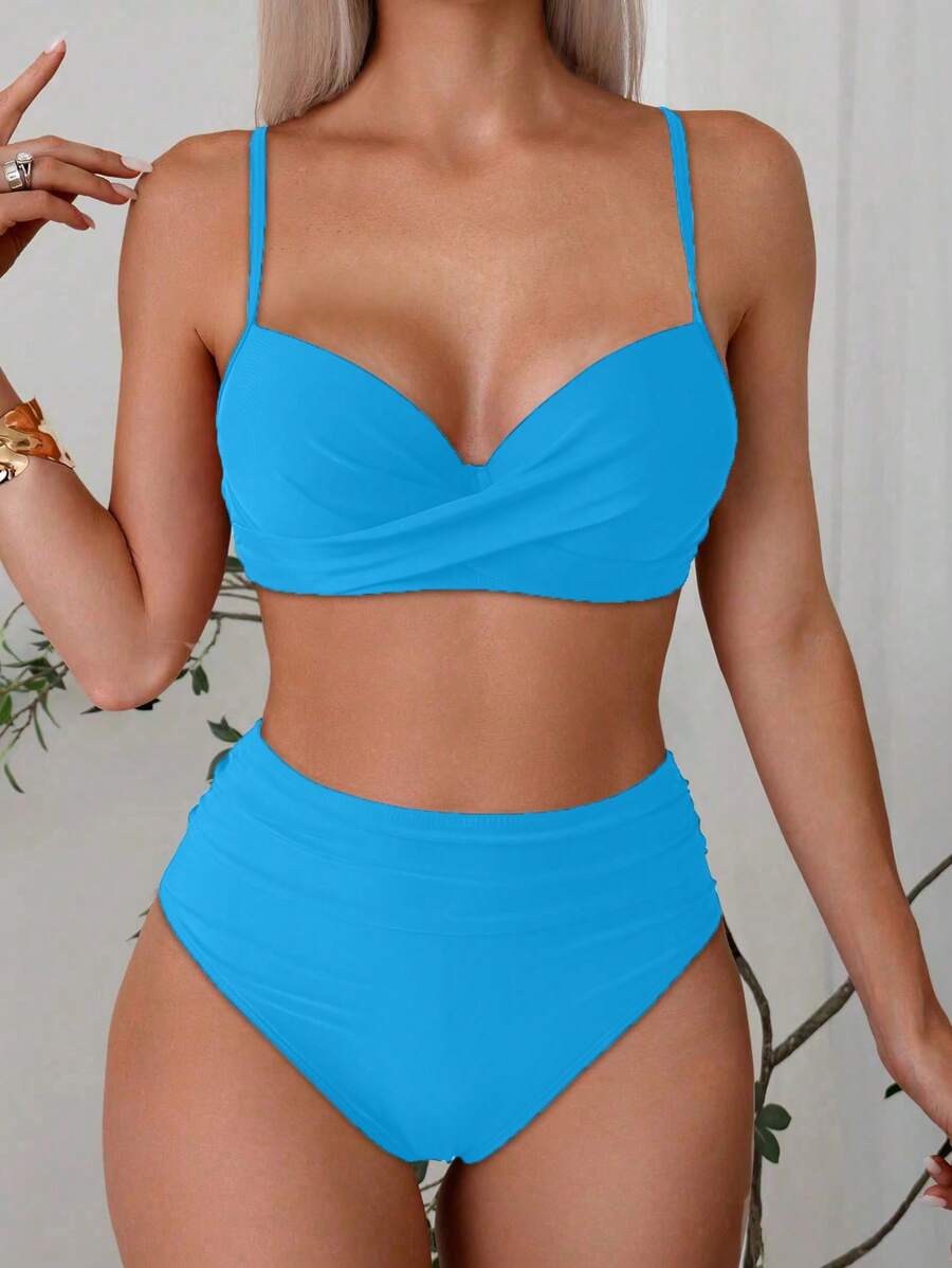 Askılı Yüksek Bel Balenli Bikini Takımı Niebbla