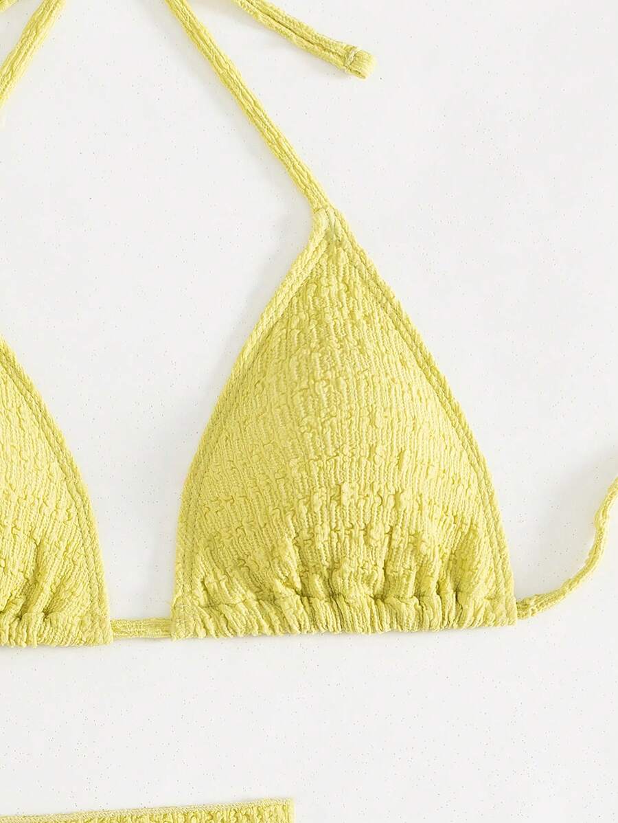 3 Parça Bikini Ve Düğümlü Mini Etek Takımı Niebbla