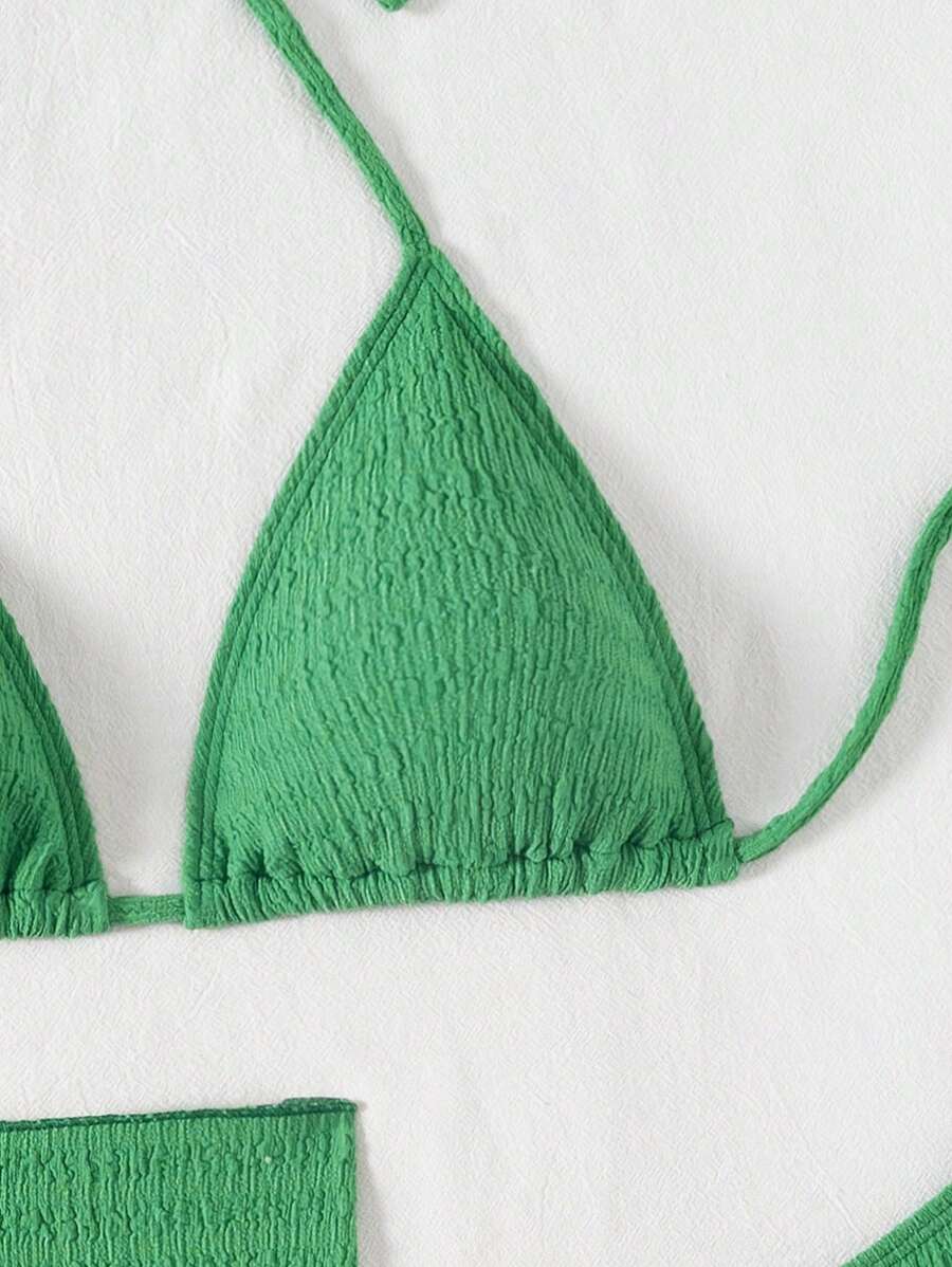 3 Parça Bikini Ve Düğümlü Mini Etek Takımı Niebbla