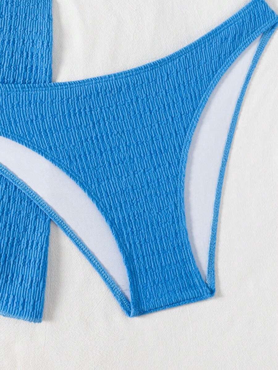 3 Parça Bikini Ve Düğümlü Mini Etek Takımı Niebbla