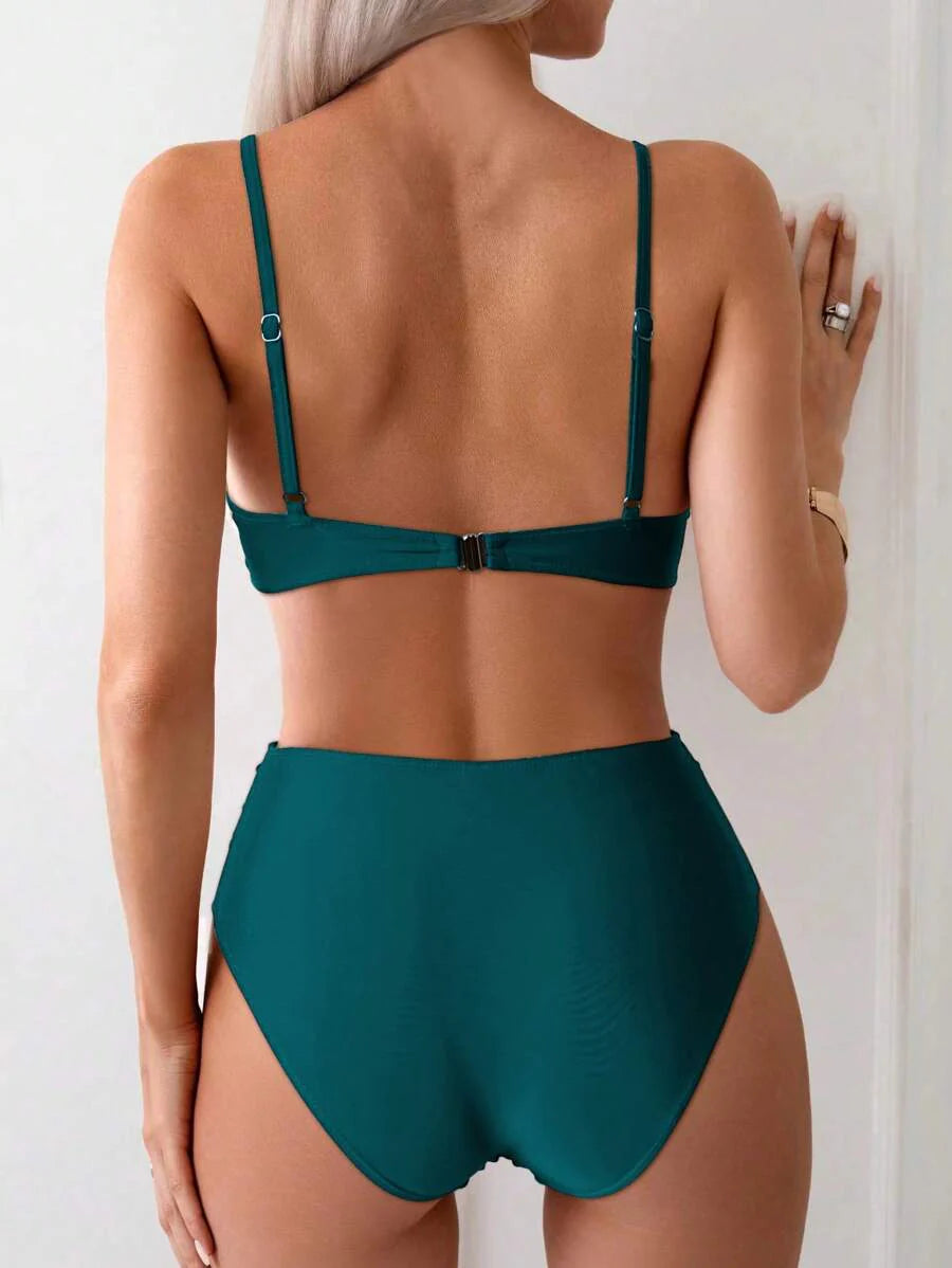 Askılı Yüksek Bel Balenli Bikini Takımı Niebbla