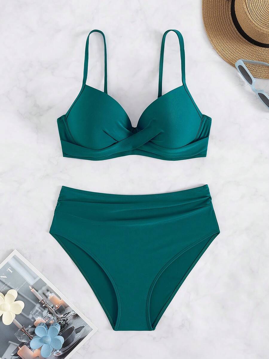 Askılı Yüksek Bel Balenli Bikini Takımı Niebbla