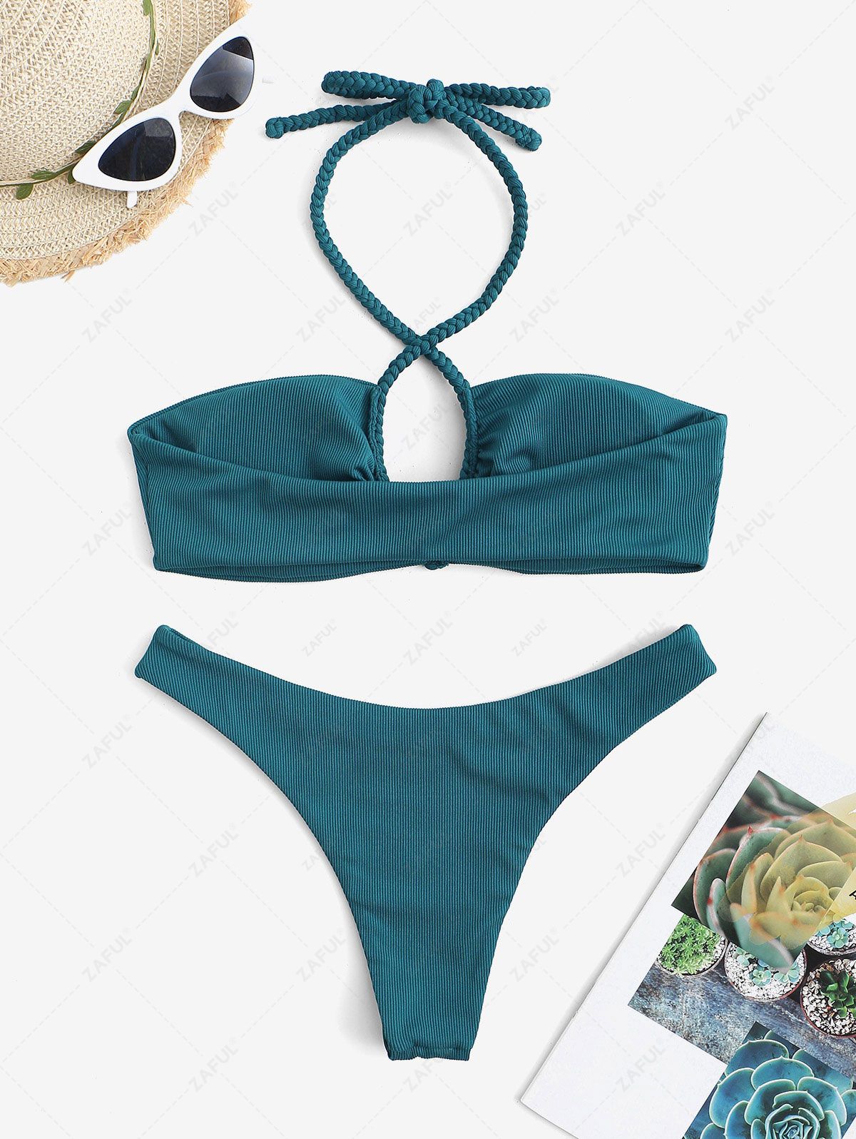 Ribana Boyundan Bağlamalı Örgü Askılı Bikini Niebbla