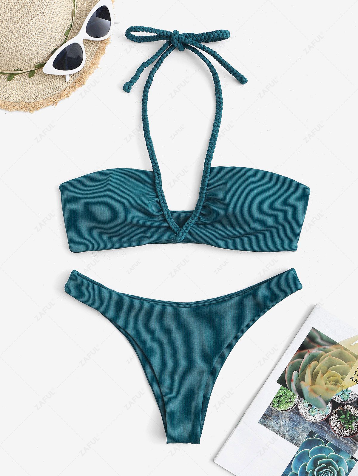 Ribana Boyundan Bağlamalı Örgü Askılı Bikini Niebbla