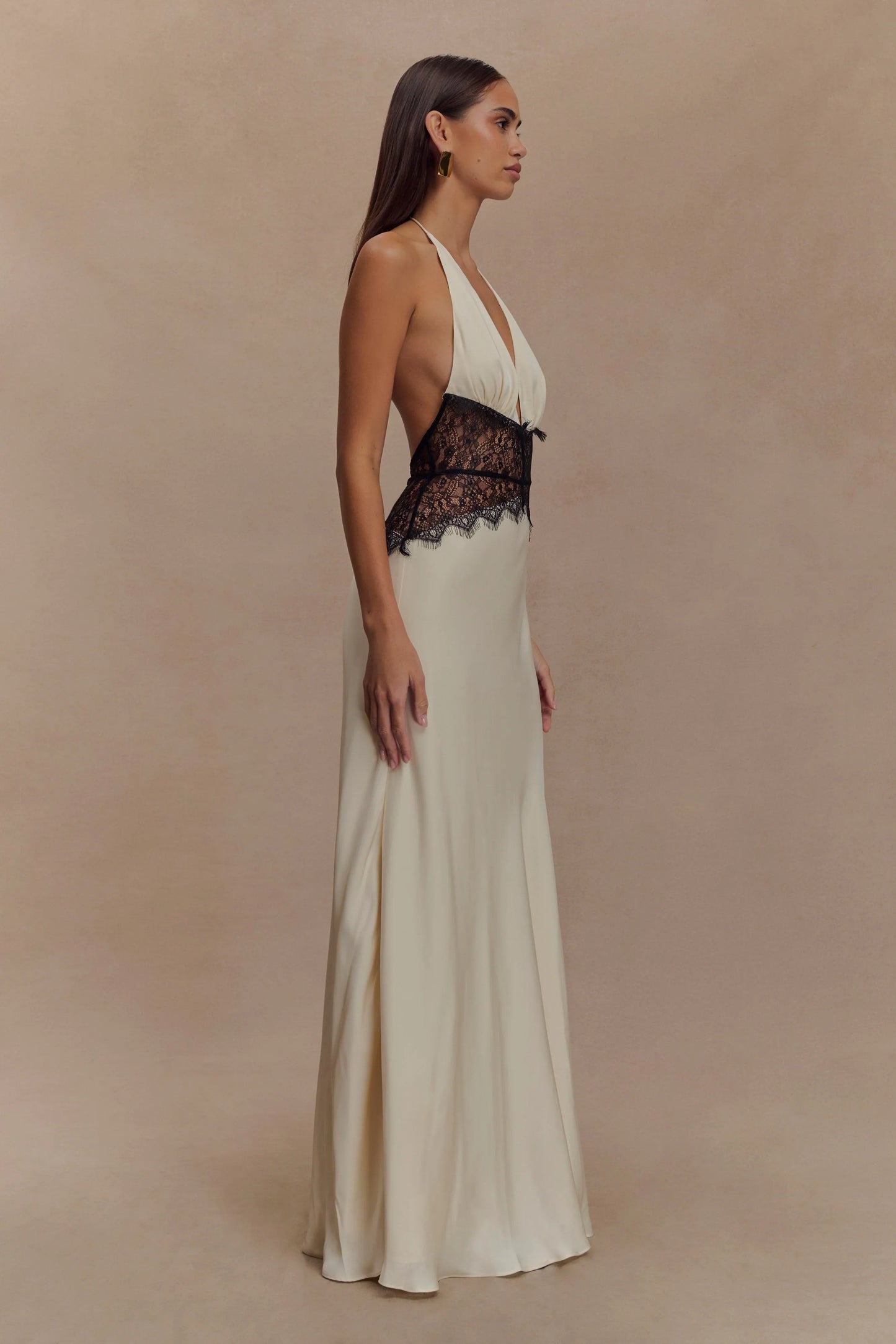 Avery - Dantelli Halter Maxi Elbise Mağazam