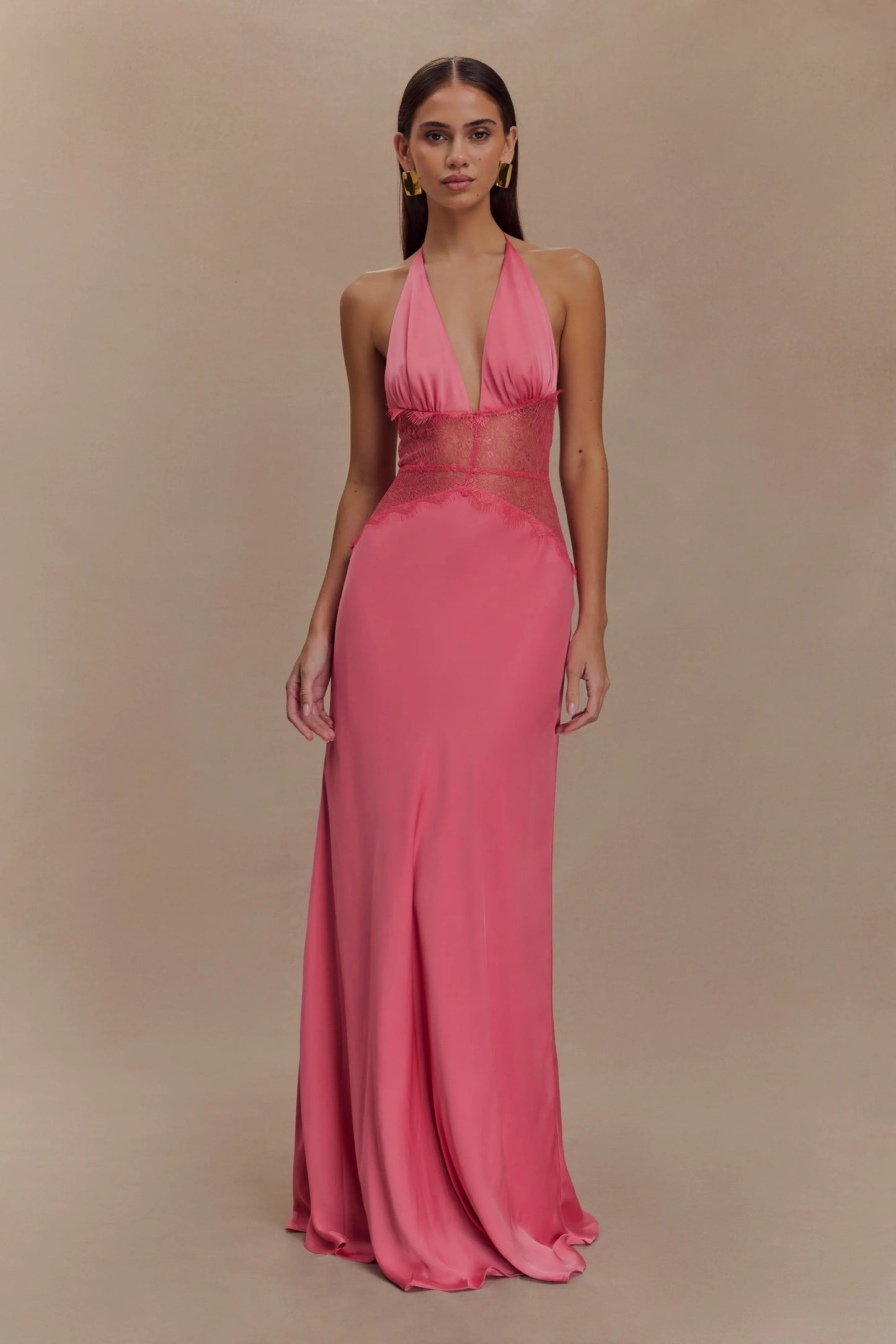 Avery - Dantelli Halter Maxi Elbise Mağazam