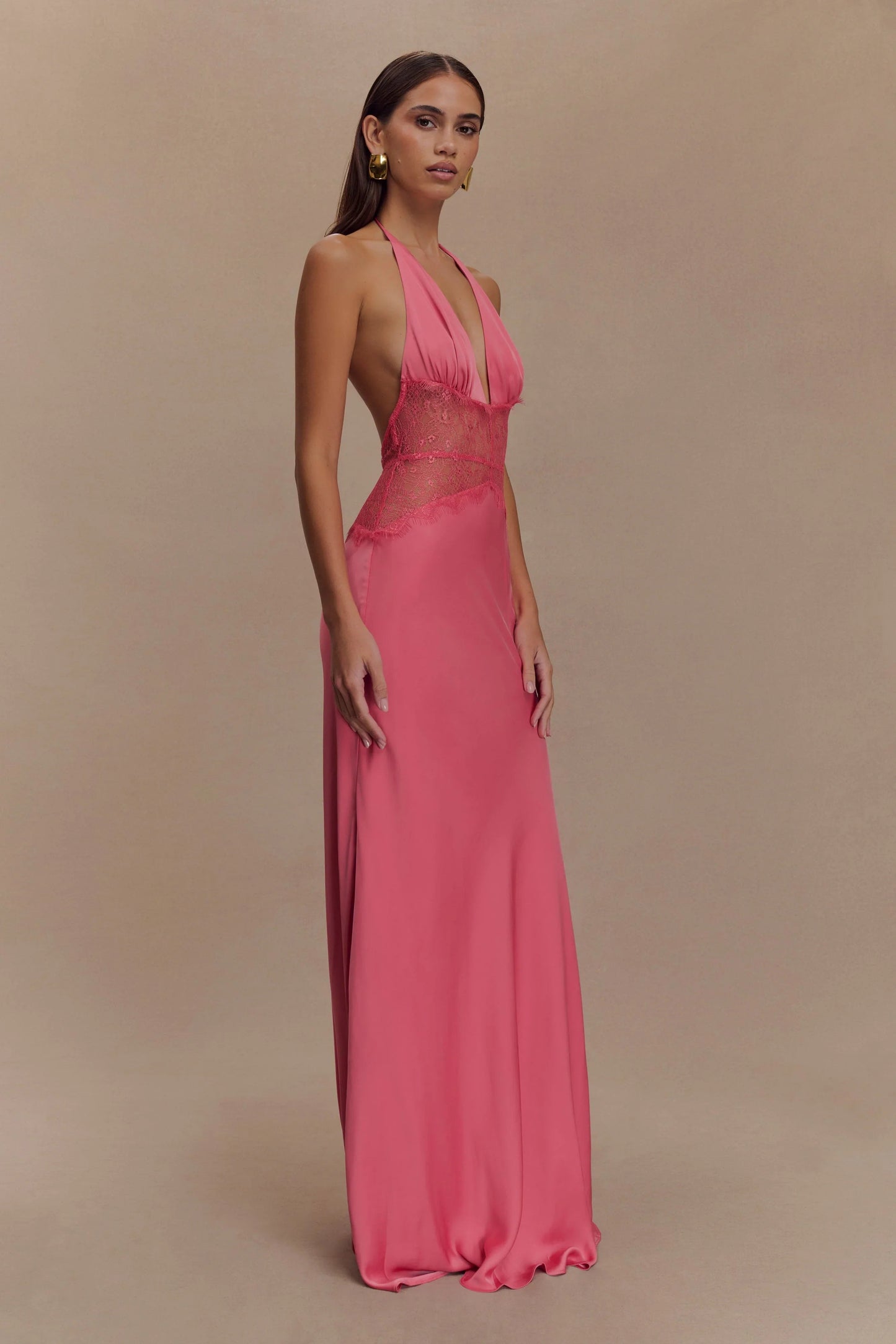Avery - Dantelli Halter Maxi Elbise Mağazam